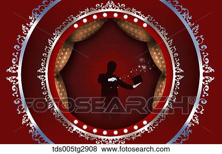 magician playing magic show on the stage View Large Illustration Stock Illustration - magician playing magic show on the stage. Fotosearch