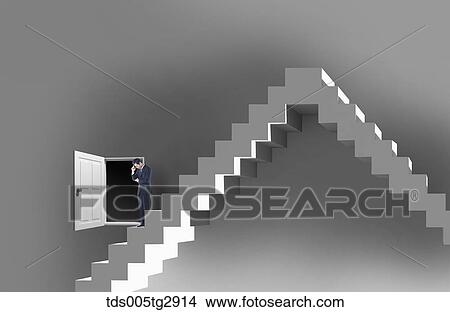 man stood in front of the door View Large Illustration Stock Illustration - man stood in front of the door. Fotosearch