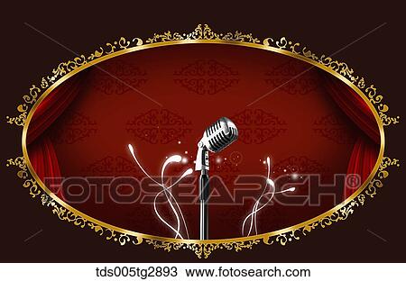 Drawing - mic of the stage. Fotosearch