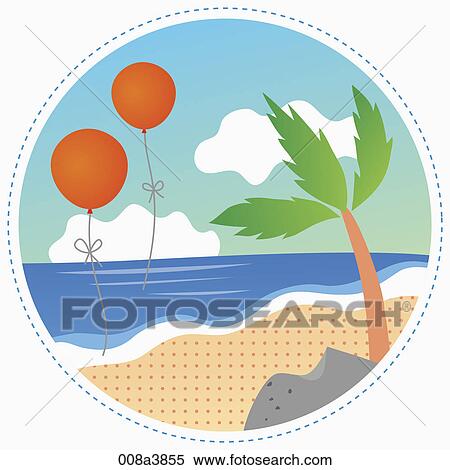 palm tree near the beach View Large Illustration Stock Illustration - palm tree near the beach. Fotosearch
