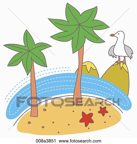 palm trees on the beach View Large Illustration Clip Art - palm trees on the beach. Fotosearch