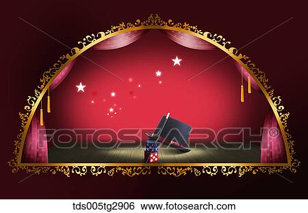 props of magic show is on the stage View Large Illustration Stock Illustration - props of magic show is on the stage. Fotosearch