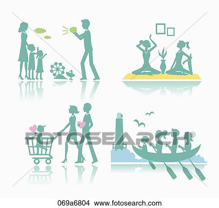 Stock Illustration - The green colored images for various activities. Fotosearch
