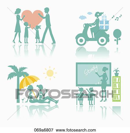 The green colored images for various activities View Large Illustration Stock Illustration - The green colored images for various activities. Fotosearch
