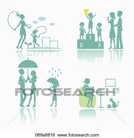 Stock Illustration - The green colored images for various activities. Fotosearch