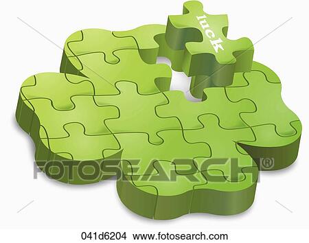 The image of clover puzzle View Large Illustration Stock Illustration - The image of clover puzzle. Fotosearch