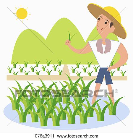 Clip Art - The image of farmer . Fotosearch