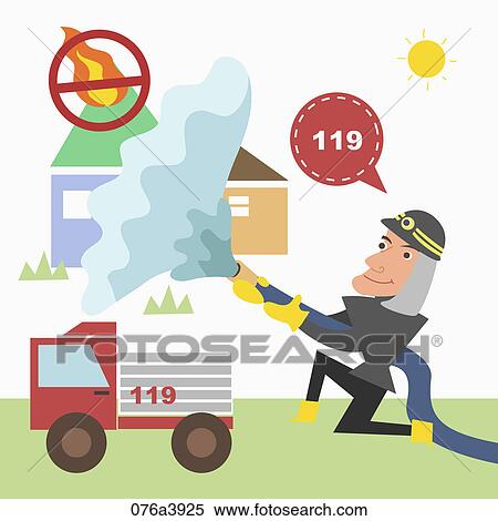 The image of fireman View Large Illustration Stock Illustration - The image of fireman. Fotosearch