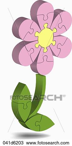 The image of flower puzzle View Large Illustration Drawing - The image of flower puzzle. Fotosearch