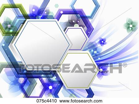 The image of green and purple regular hexagon View Large Illustration Clipart - The image of green and purple regular hexagon. Fotosearch
