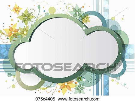 The image of green cloud and flower View Large Illustration Stock Illustration - The image of green cloud and flower. Fotosearch