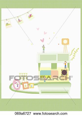 The image of green polaroid camera View Large Illustration Stock Illustration - The image of green polaroid camera. Fotosearch