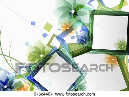 Stock Illustration - The image of green square and flower. Fotosearch