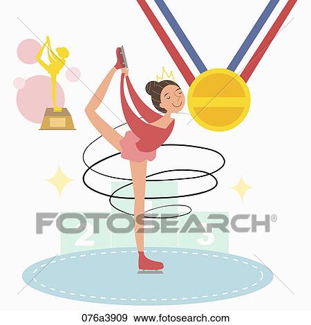 Stock Illustration - The image of ice skater. Fotosearch