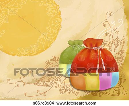 The image of lucky bags and full moon View Large Illustration Stock Illustration - The image of lucky bags and full moon. Fotosearch