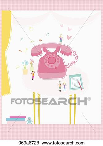 The image of pink telephone View Large Illustration Stock Illustration - The image of pink telephone. Fotosearch