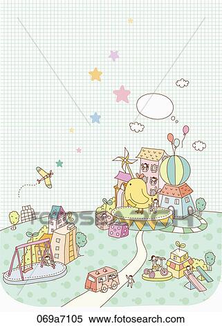 Stock Illustration - The image of playground town. Fotosearch