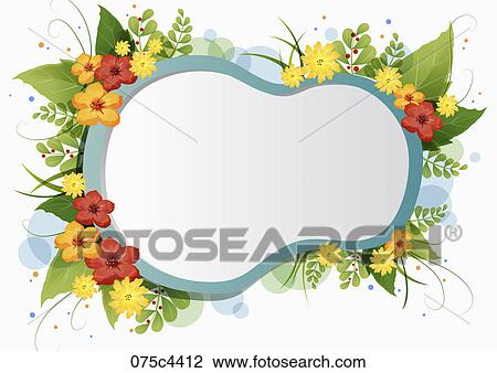 The image of round circle and flowers View Large Illustration Drawing - The image of round circle and flowers. Fotosearch