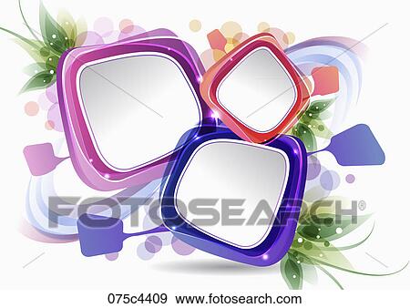 The image of round square and leave View Large Illustration Stock Illustration - The image of round square and leave. Fotosearch