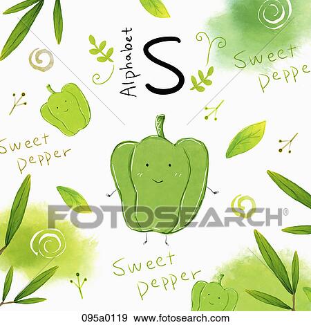 The image of sweet pepper with alphbet letter s View Large Illustration Stock Illustration - The image of sweet pepper with alphbet letter s. Fotosearch