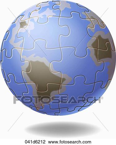The image of the earth puzzle View Large Illustration Drawing - The image of the earth puzzle. Fotosearch