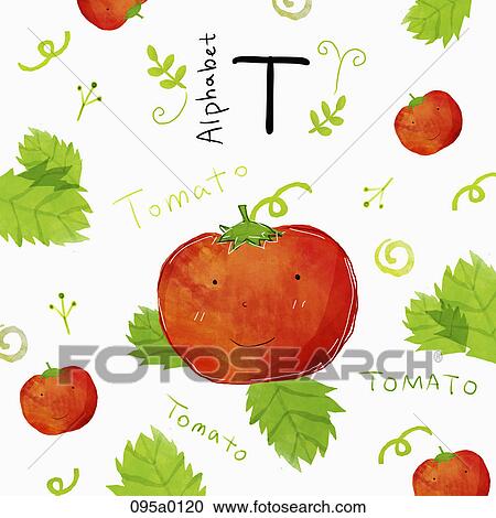 The image of tomato with alphbet letter t View Large Illustration Clipart - The image of tomato with alphbet letter t. Fotosearch