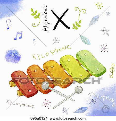 The image of xylophone with alphbet letter x View Large Illustration Stock Illustration - The image of xylophone with alphbet letter x. Fotosearch