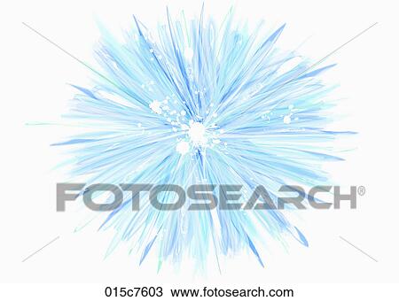 Drawing - various blue toned lines make circle shapes. Fotosearch