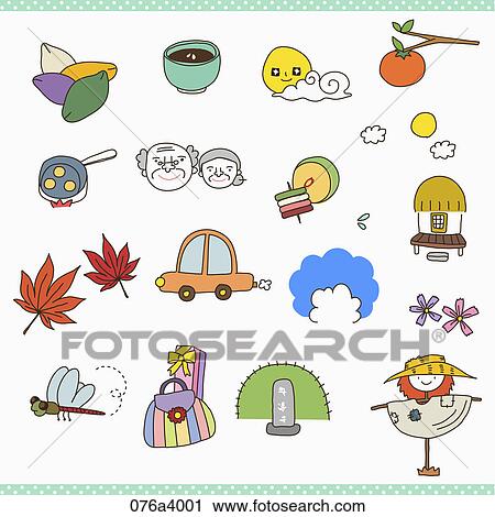 Clip Art - Various icons of autumn. Fotosearch