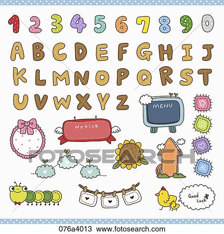 Drawing - Various icons of stickers. Fotosearch