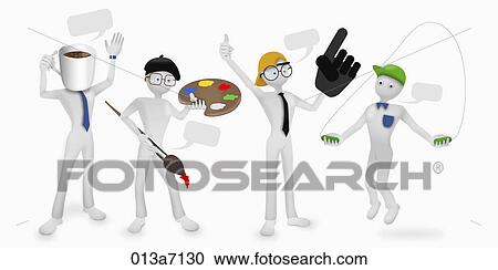 Clipart - Various images for business man. Fotosearch
