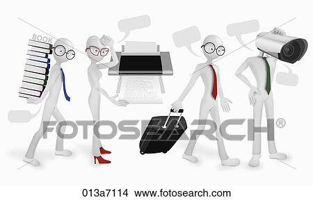Stock Illustration - Various images for business man. Fotosearch