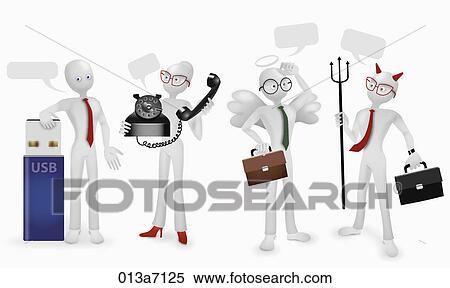 Stock Illustration - Various images for business man. Fotosearch