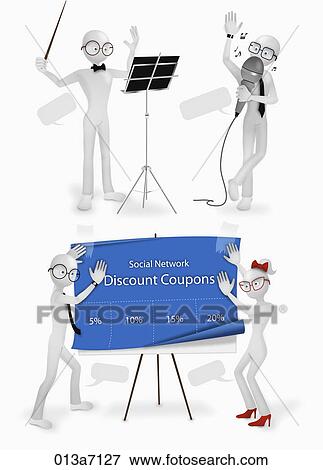 Stock Illustration - Various images for business man. Fotosearch