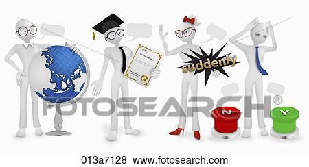 Stock Illustration - Various images for business man. Fotosearch