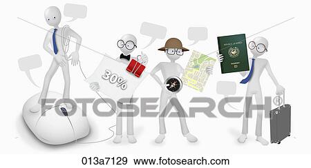 Stock Illustration - Various images for business man. Fotosearch