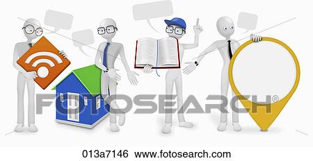 Stock Illustration - Various images for business man. Fotosearch