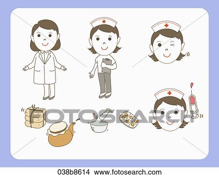 Stock Illustration - Various images for doctor and nurse. Fotosearch
