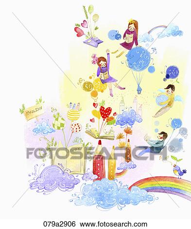 Stock Illustration - Various images for English education. Fotosearch
