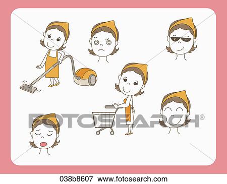 Various images for house wife View Large Illustration Stock Illustration - Various images for house wife. Fotosearch