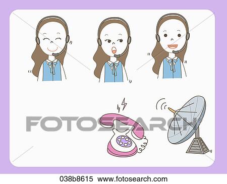 Various images for telemarketer View Large Illustration Stock Illustration - Various images for telemarketer. Fotosearch