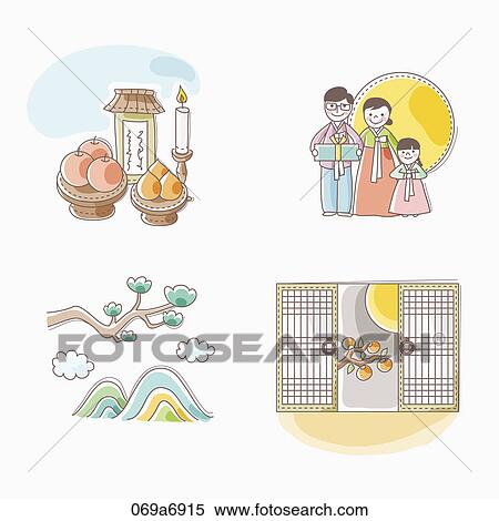 Various images for the fall and Chuseok View Large Illustration Stock Illustration - Various images for the fall and Chuseok. Fotosearch