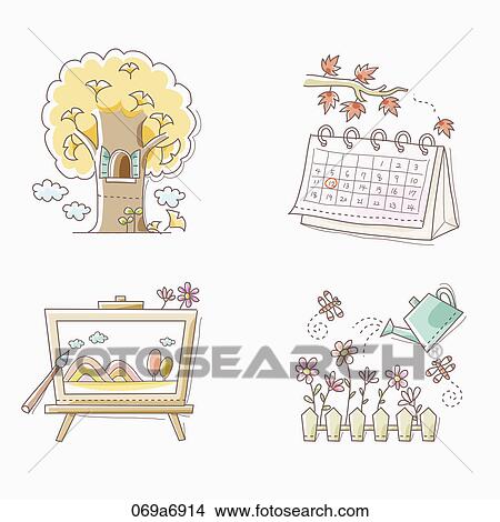 Stock Illustration - Various images for the fall. Fotosearch