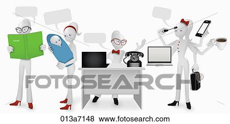 Stock Illustration - Various images for working woman . Fotosearch