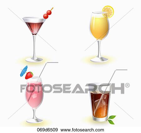 Stock Illustration - Various images of cocktail. Fotosearch