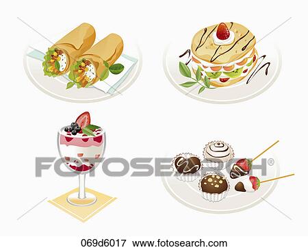 Stock Illustration - Various images of dessert. Fotosearch