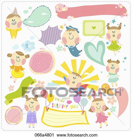 Various images of playing kid View Large Illustration Clip Art - Various images of playing kid. Fotosearch