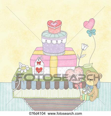 Stock Illustration - Various images of presents. Fotosearch