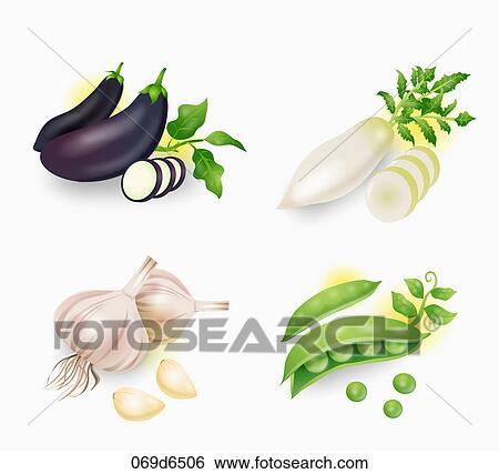 Various images of vegetable View Large Illustration Stock Illustration - Various images of vegetable. Fotosearch