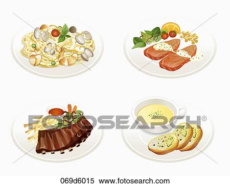 Various images of western food View Large Illustration Stock Illustration - Various images of western food. Fotosearch